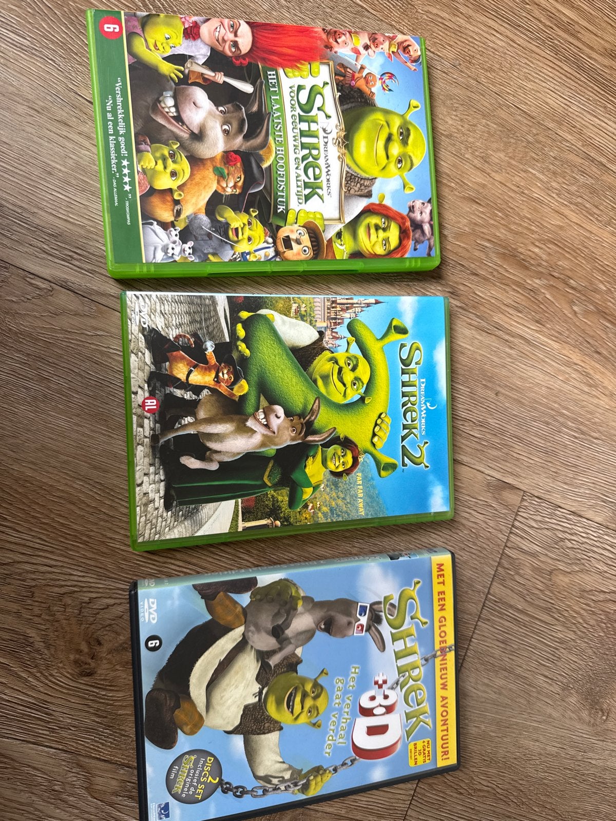Shrek DVD Collectie: Shrek, Shrek 2, Shrek 3D, Gebruikt, Animatie, Verzamelbox, Verzenden