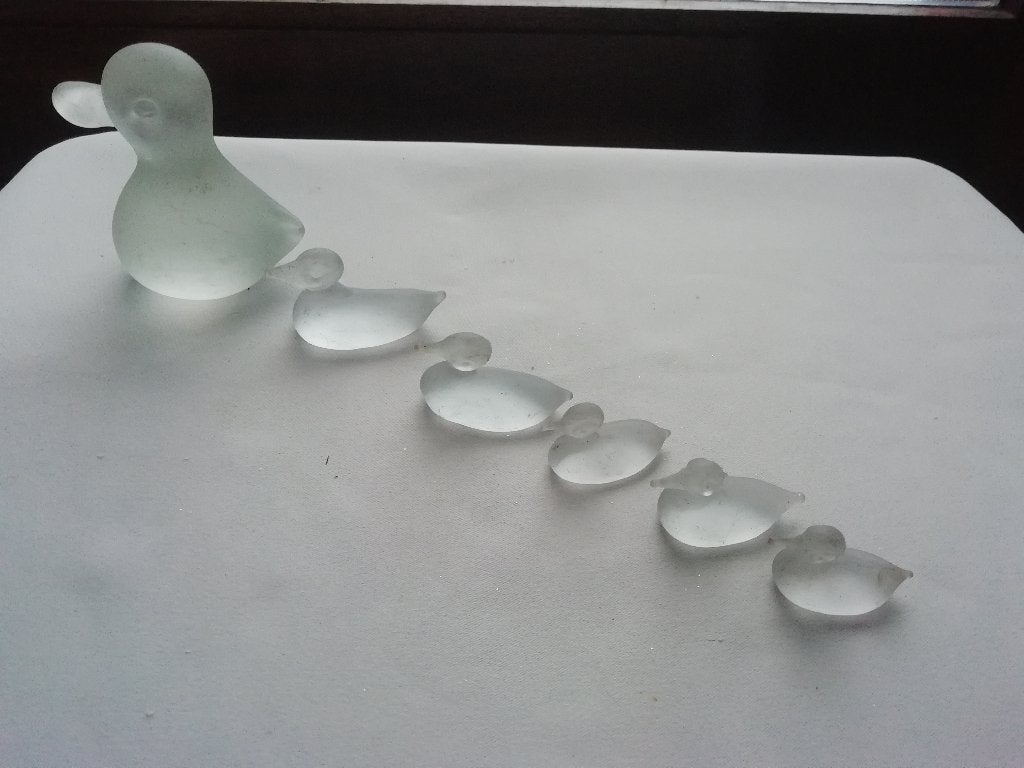 gesatineerd glazen eendjes verzameling, Verzamelen, Ophalen of Verzenden, Gebruikt, Dier