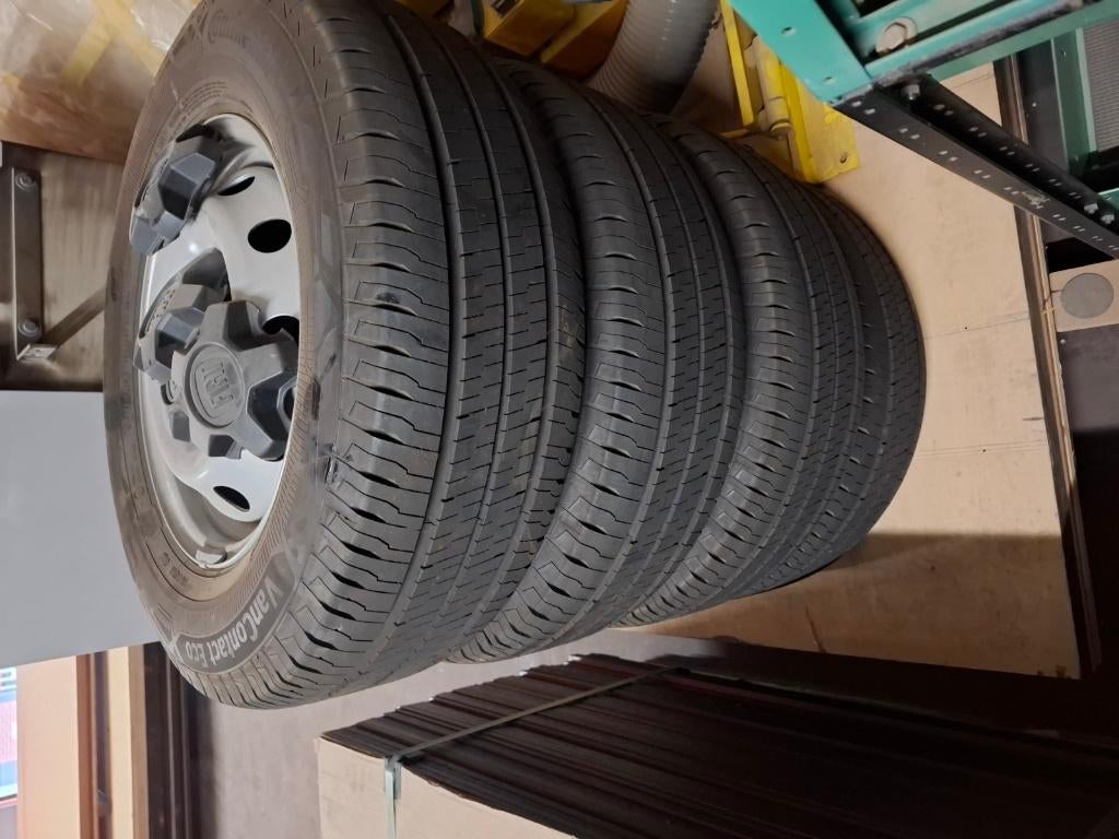 215-70-15C banden op velg 4 maal  Ducato/Boxer/Jumper/Movano, Ophalen, 15 inch, Banden en Velgen, Nieuw
