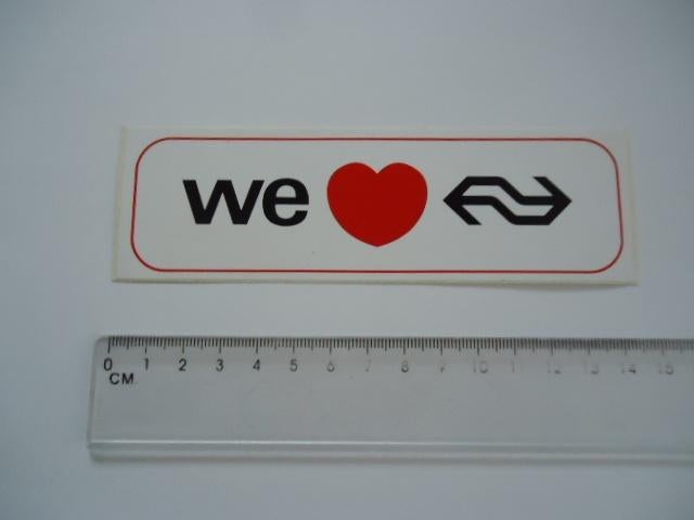 sticker oud LOVE NS Spoorwegen trein modelspoor retro, Verzenden, Zo goed als nieuw