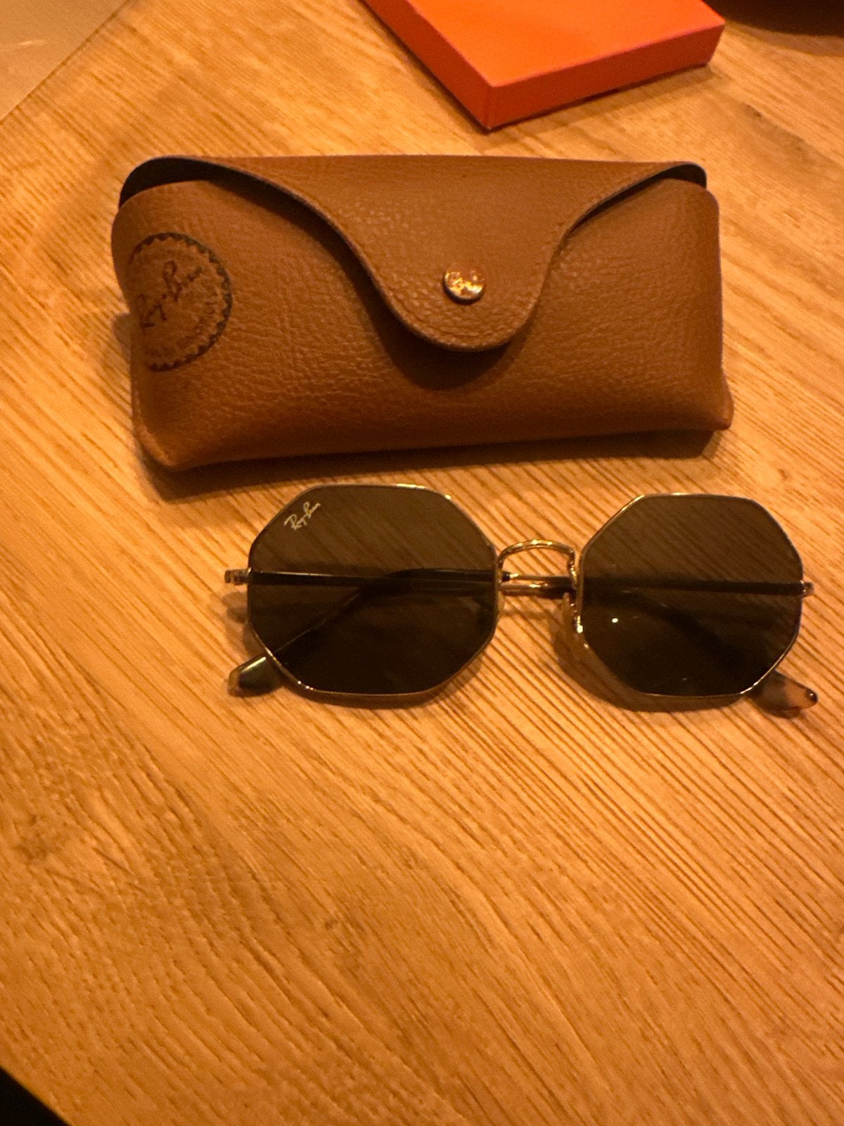 Zgan Ray-Ban Zonnebril - Octagonale Vorm, Sieraden, Tassen en Uiterlijk, Zonnebril, Bruin, Ophalen of Verzenden, Zo goed als nieuw