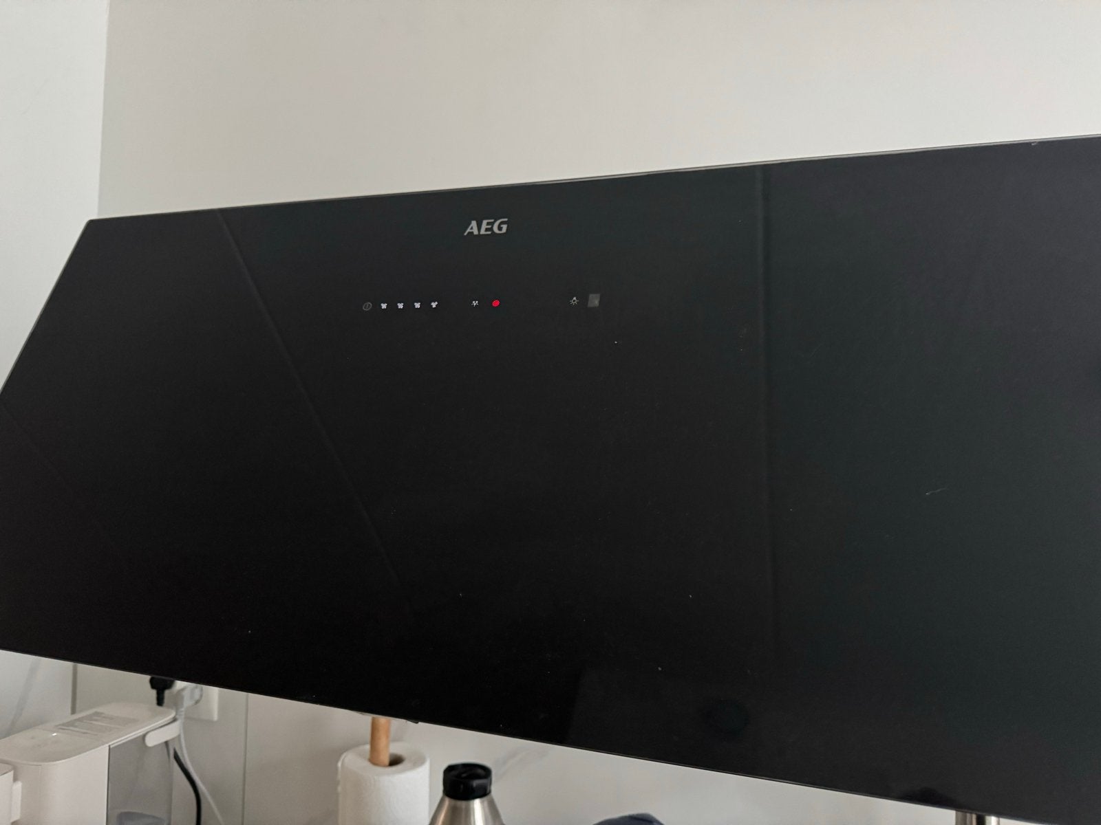 AEG DVB5960HB Schuine Afzuigkap 90 cm - Werkt Perfect, Witgoed en Apparatuur, Afzuigkappen, Wandschouwkap, Ophalen of Verzenden