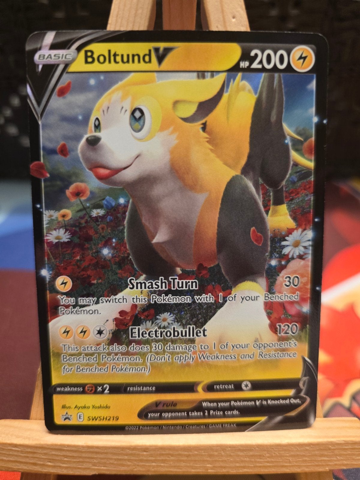 Pokemon Promo Boltund V SwSh 219, Ophalen of Verzenden, Nieuw, Losse kaart, Foil