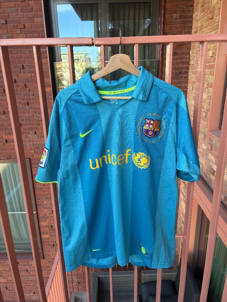 FC Barcelona Uitshirt 2007-08 | L |  | Authentiek, Maat L, Ophalen of Verzenden, Zo goed als nieuw, Shirt