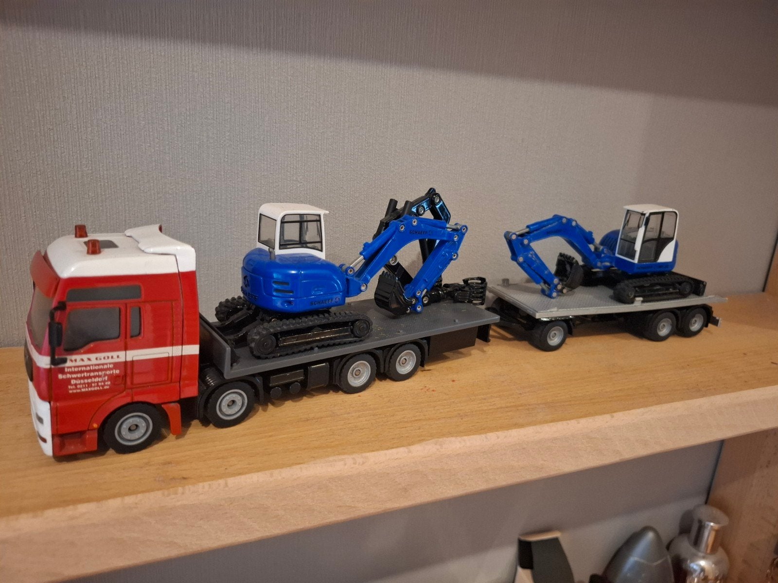 Siku 1:50 m.a.n max goll met minikraan zelfbouw, Ophalen of Verzenden, Bus of Vrachtwagen, SIKU