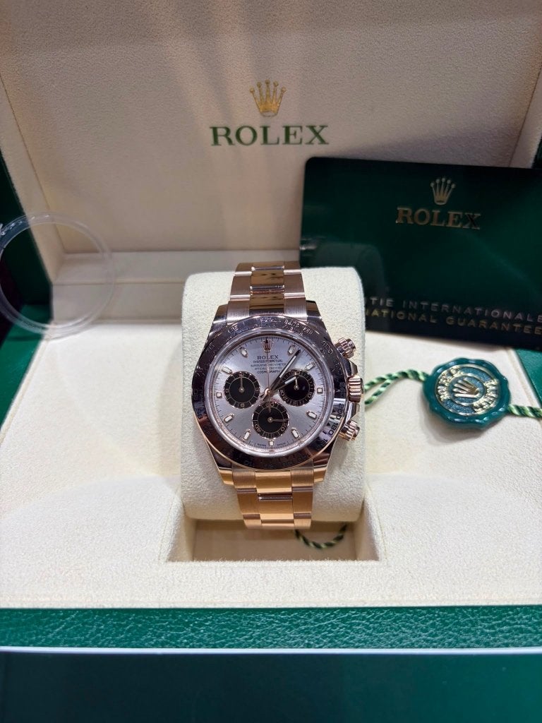Rolex Daytona rose gold ref 116505 full set box & papers., Rolex, Polshorloge, Ophalen of Verzenden, Zo goed als nieuw