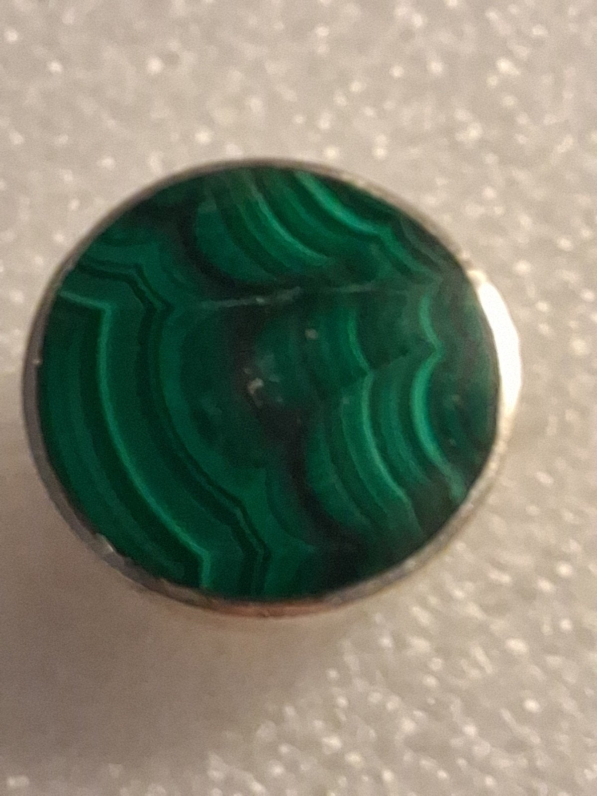Zilveren ring met Malachiet steen -- ringmaat 17, Nieuw, Ophalen of Verzenden, 17 tot 18, Dame of Heer