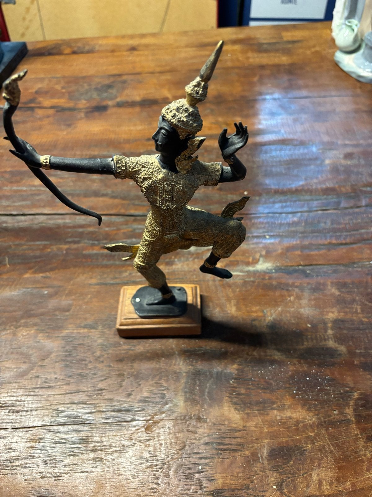 Thaise danser met pijl en boog - Brons, Ophalen of Verzenden, Meerkleurig, Versierd, Overige herkomsten