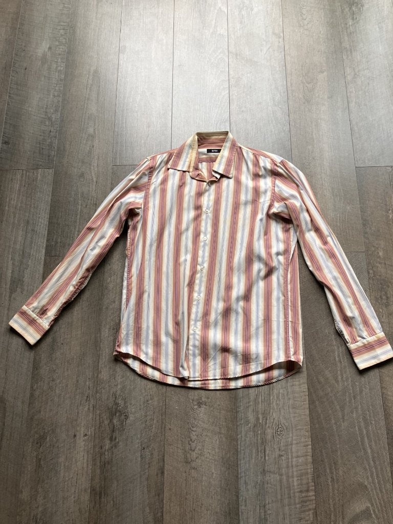Hugo Boss gestreept overhemd (maat 39), Kleding | Heren, Overhemden, Overige kleuren, Zo goed als nieuw, Hugo Boss, Halswijdte 39/40 (M)