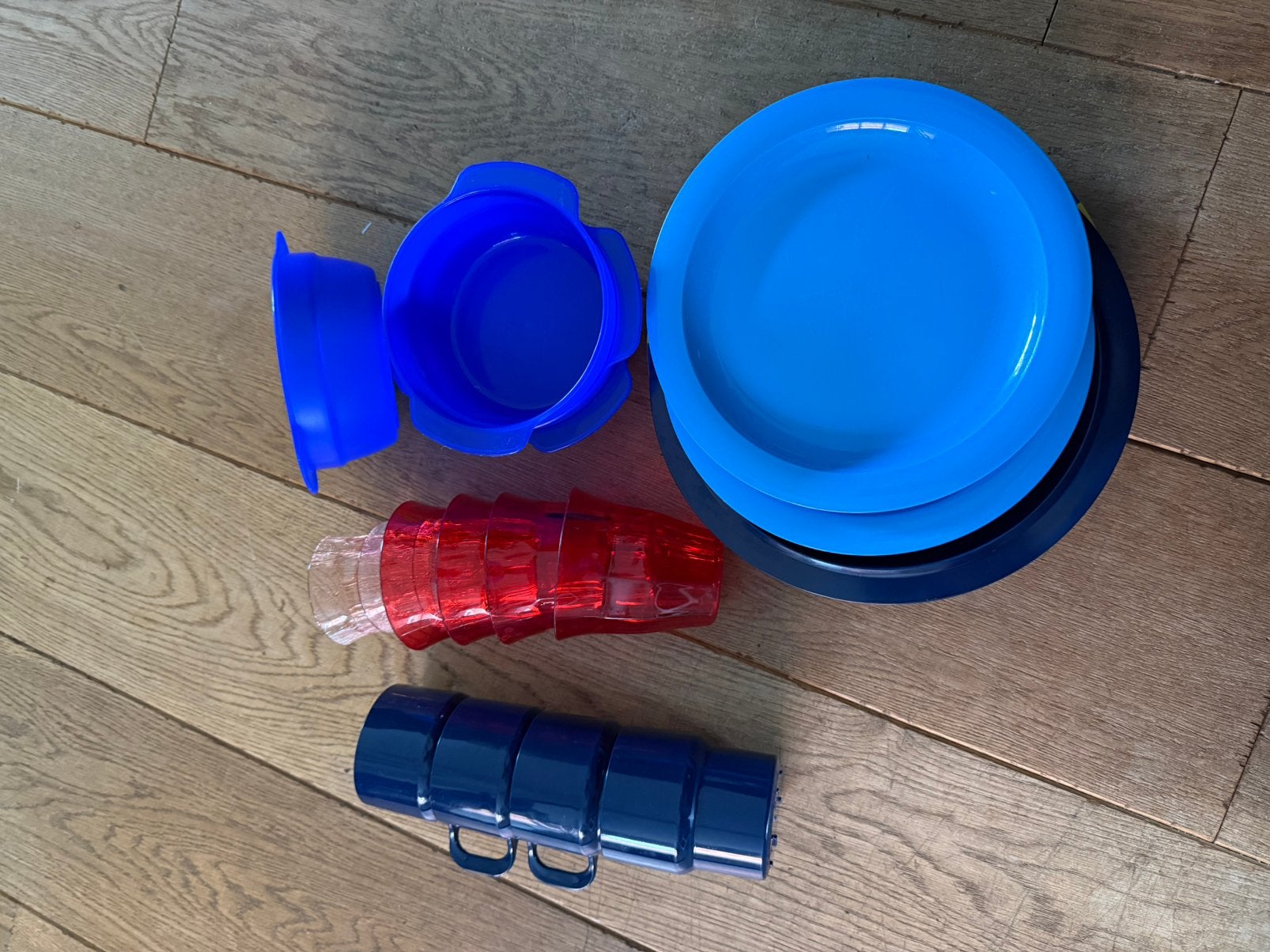 Camping borden en bekers, Ophalen, Gebruikt