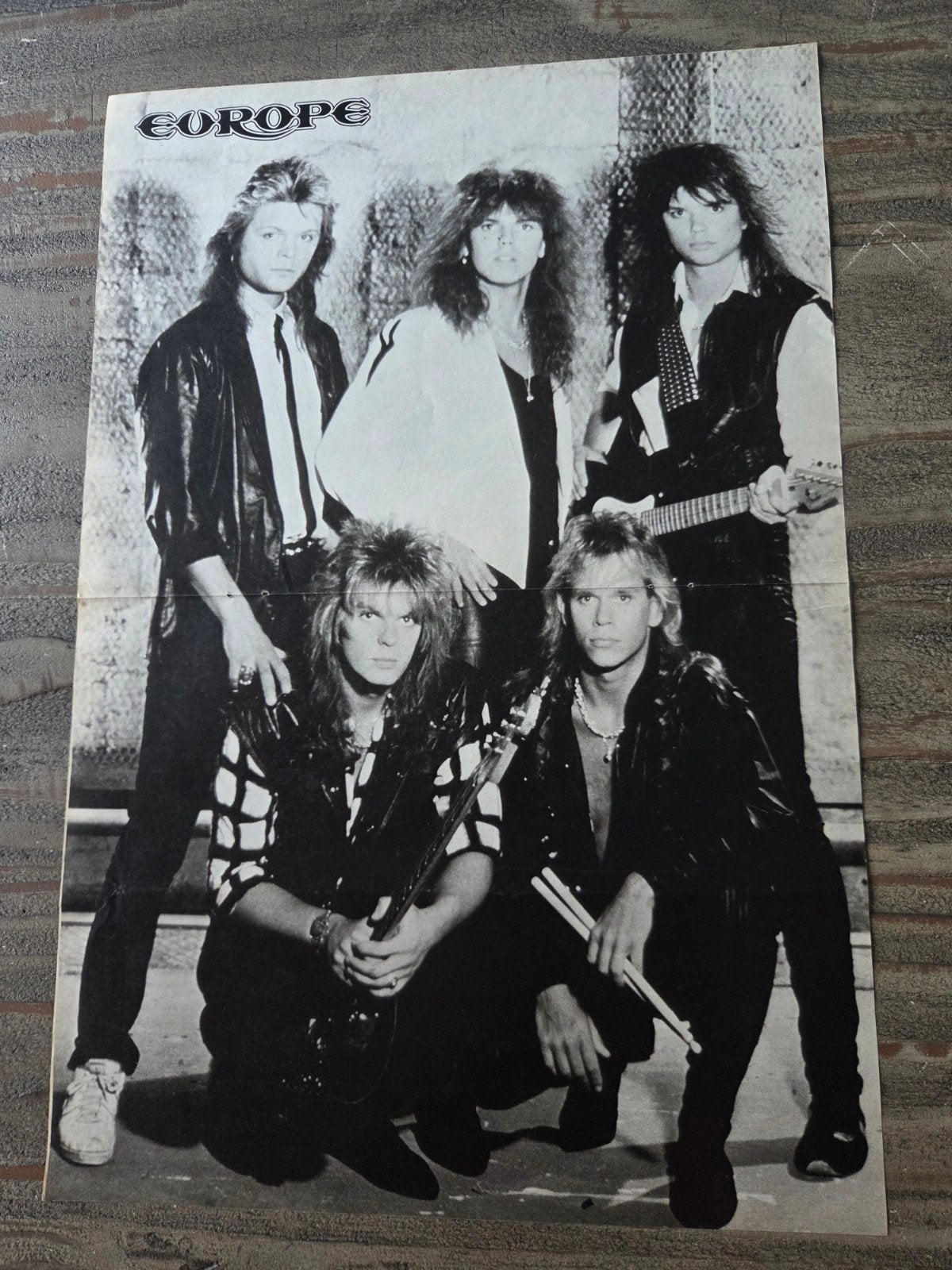 Vintage Europe Band Poster - Jaren '80 Rock Muziek, Ophalen of Verzenden, Zo goed als nieuw, A1 t/m A3, Muziek