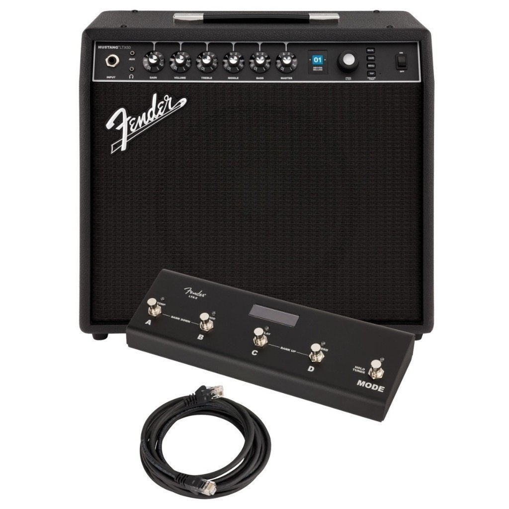FENDER MUSTANG LTX50 met pedaal, Muziek en Instrumenten, Ophalen, Zo goed als nieuw, 50 tot 100 watt