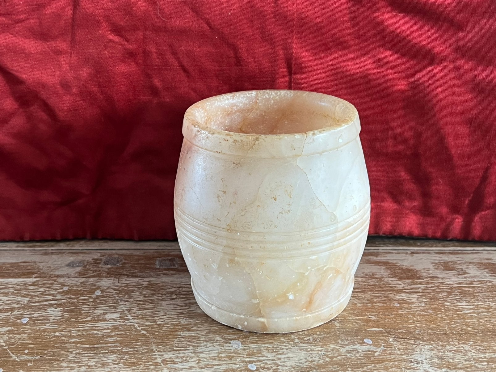 Oud Albast waxinelichtje, Ophalen of Verzenden
