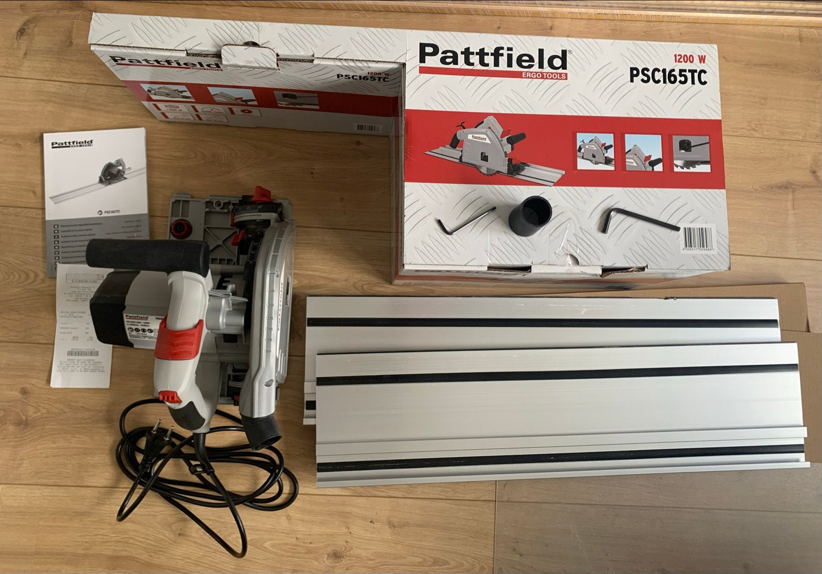PATTFIELD Invalzaag PSC165P1 met geleiderail, Ophalen, Invalzaag, Zo goed als nieuw, 30 tot 70 mm