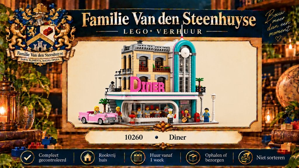 LEGO Downtown Diner 10260 huren, Lego, Ophalen of Verzenden, Zo goed als nieuw, Icons