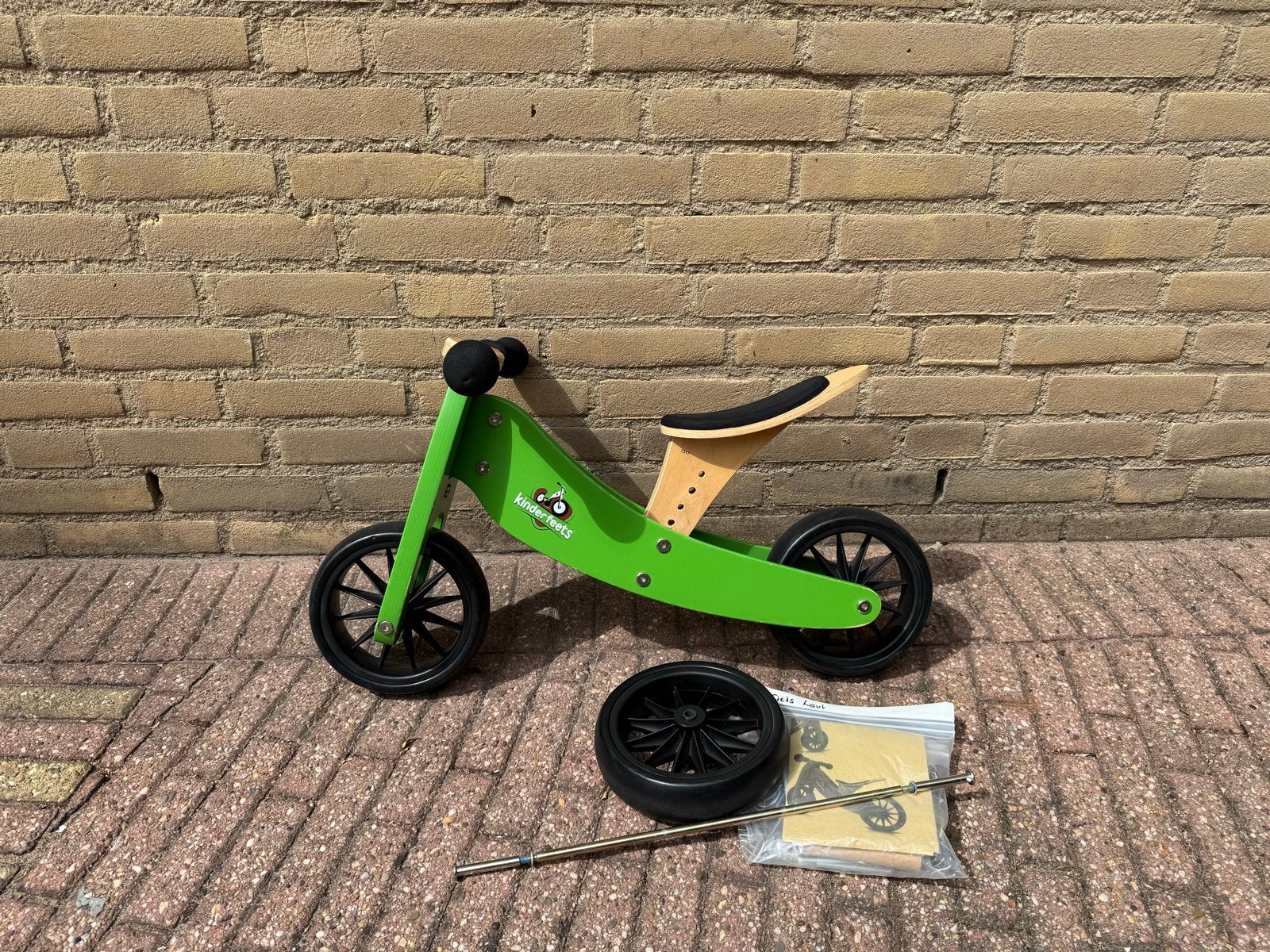 Kinderfeets Tiny Tot 2-in-1 Loopfiets & Zitfiets Groen, Ophalen, Gebruikt, Loopfiets
