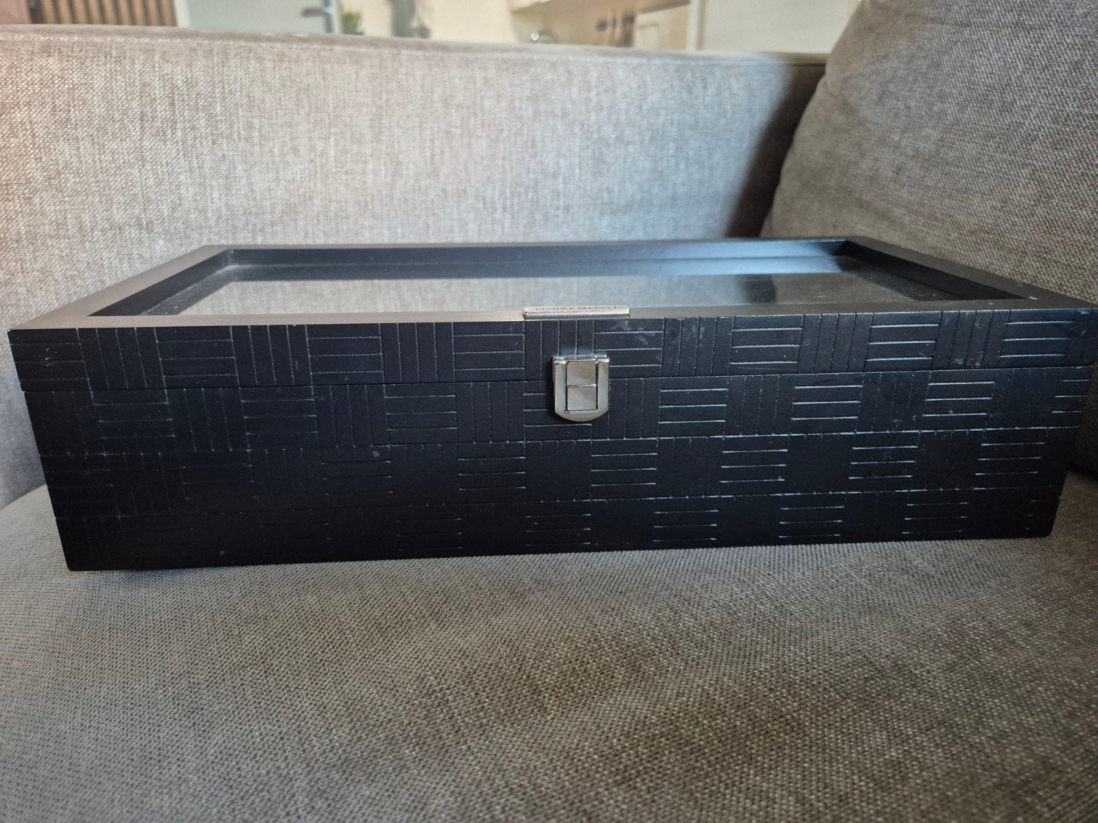 12 vaks theedoos rivièra maison zwart, Ophalen of Verzenden, Zo goed als nieuw, Hout, Zwart