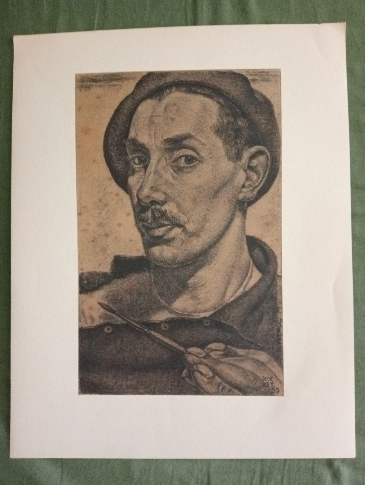 Dick Ket zelfportret koperdiepdruk, Ophalen of Verzenden