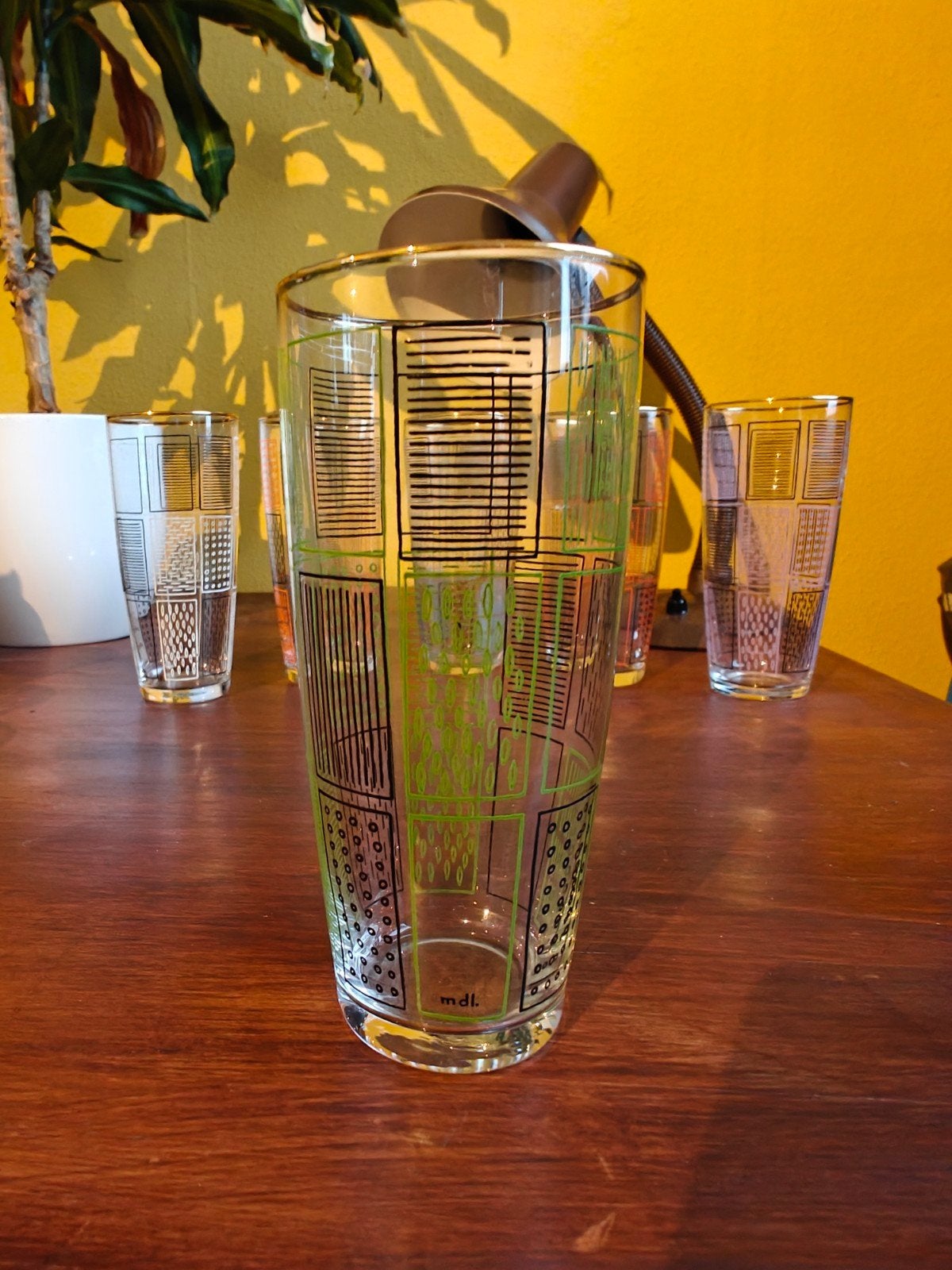 Belgische limonade glazen mdL 1960, Ophalen of Verzenden, Zo goed als nieuw, Frisdrankglas
