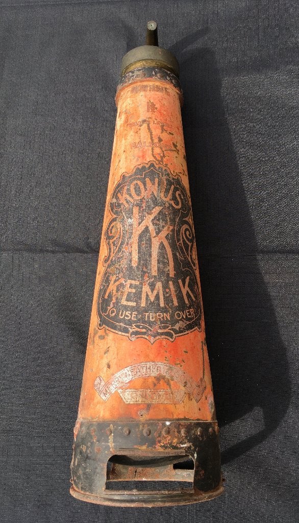 Antieke Konus Kemik Brandblusser - Merriweather London, Huis en Inrichting, Brandblussers en Brandkasten, Ophalen, Gebruikt, Brandblusser