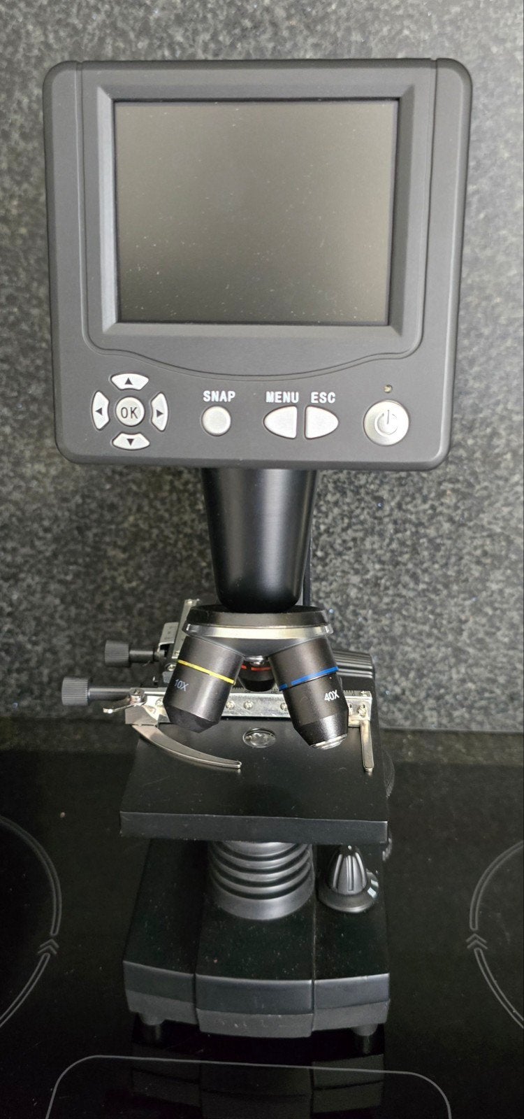Bresser LCD Micro 40x-1600x microscoop met toebehoren ZGAN, Ophalen, Zo goed als nieuw, 1000x of meer, Biologische microscoop