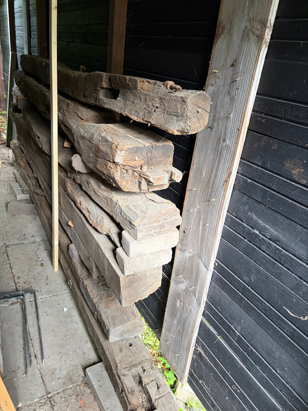 Oude eiken houten balken /Gebinten, Ophalen, Gebruikt, Balk, Overige houtsoorten