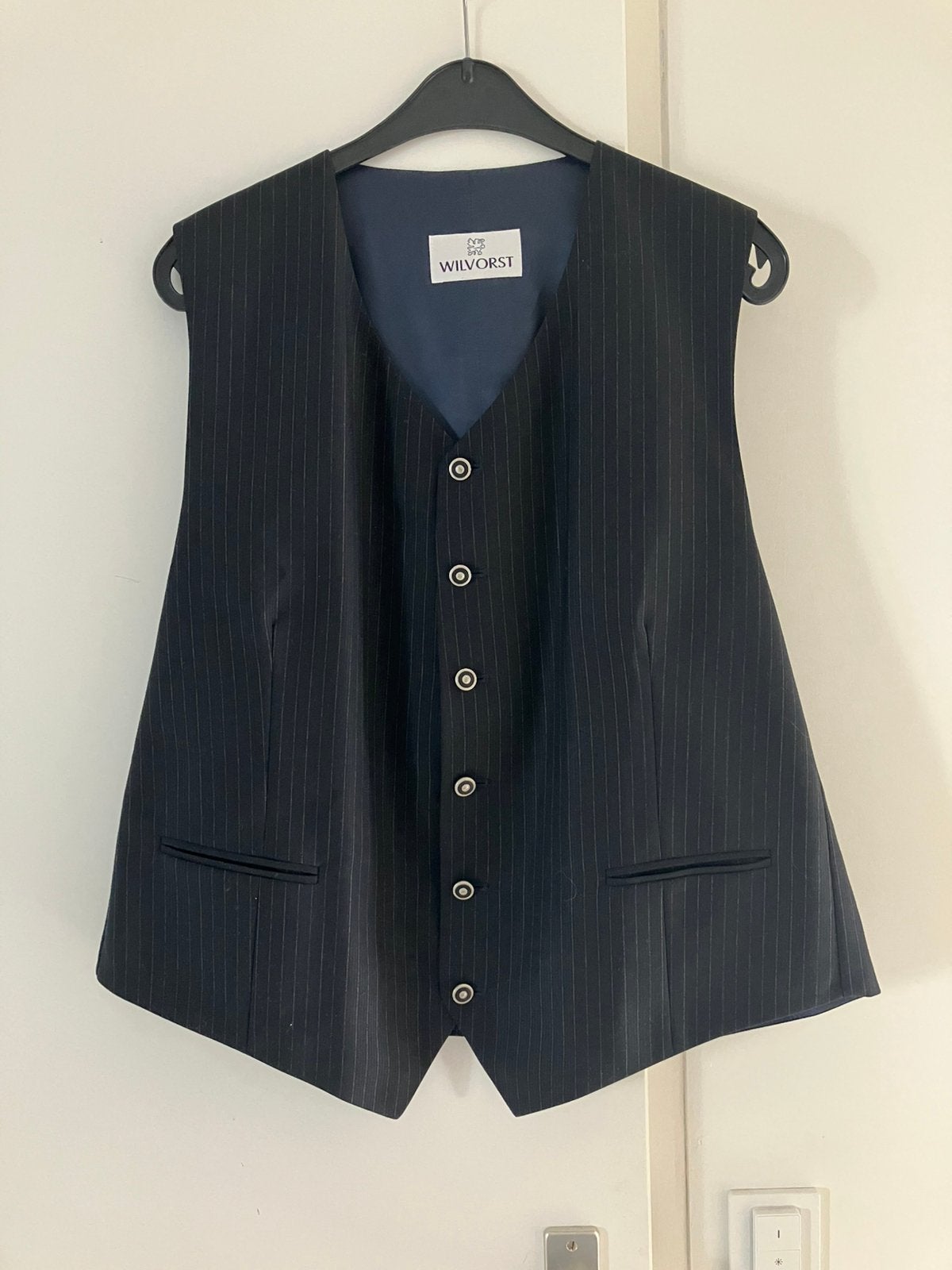 Streepbroek + gilet, Kleding | Heren, Ophalen, Zo goed als nieuw, Maat 56/58 (XL), Zwart
