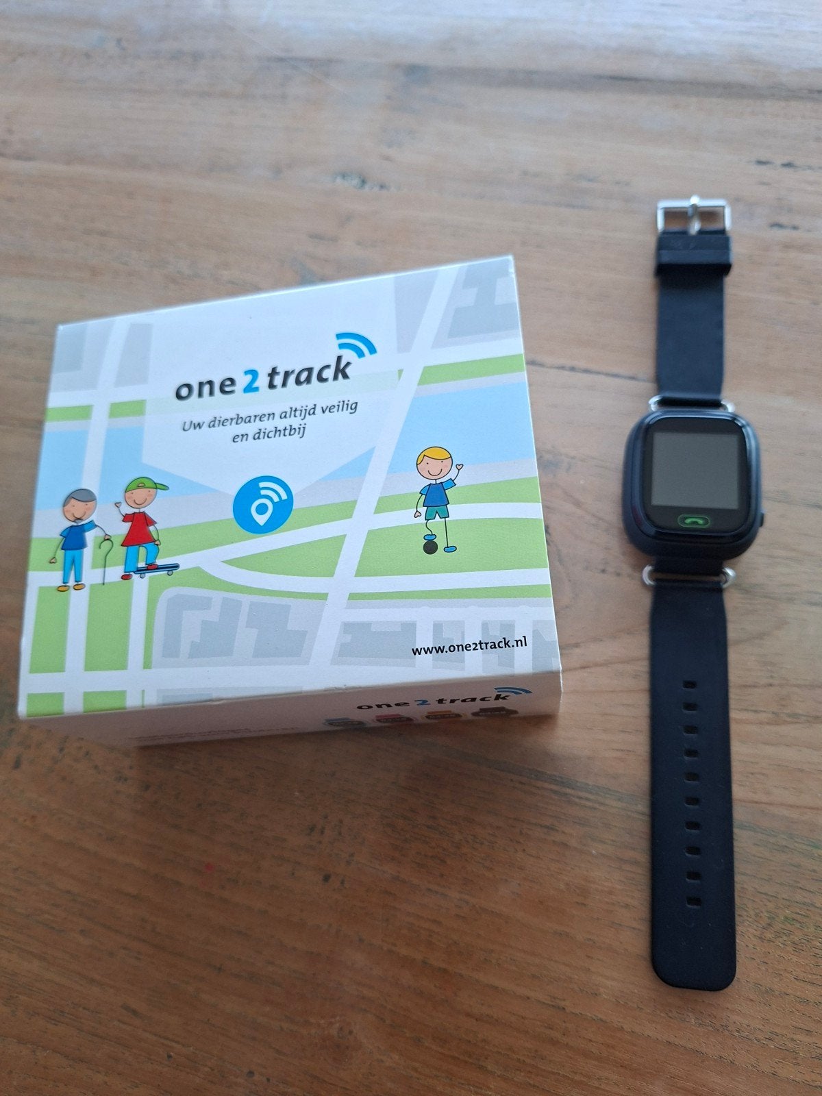 One2track GPS horloge Connect Touch zwart, Ophalen of Verzenden, Zo goed als nieuw, Zwart, Jongen of Meisje