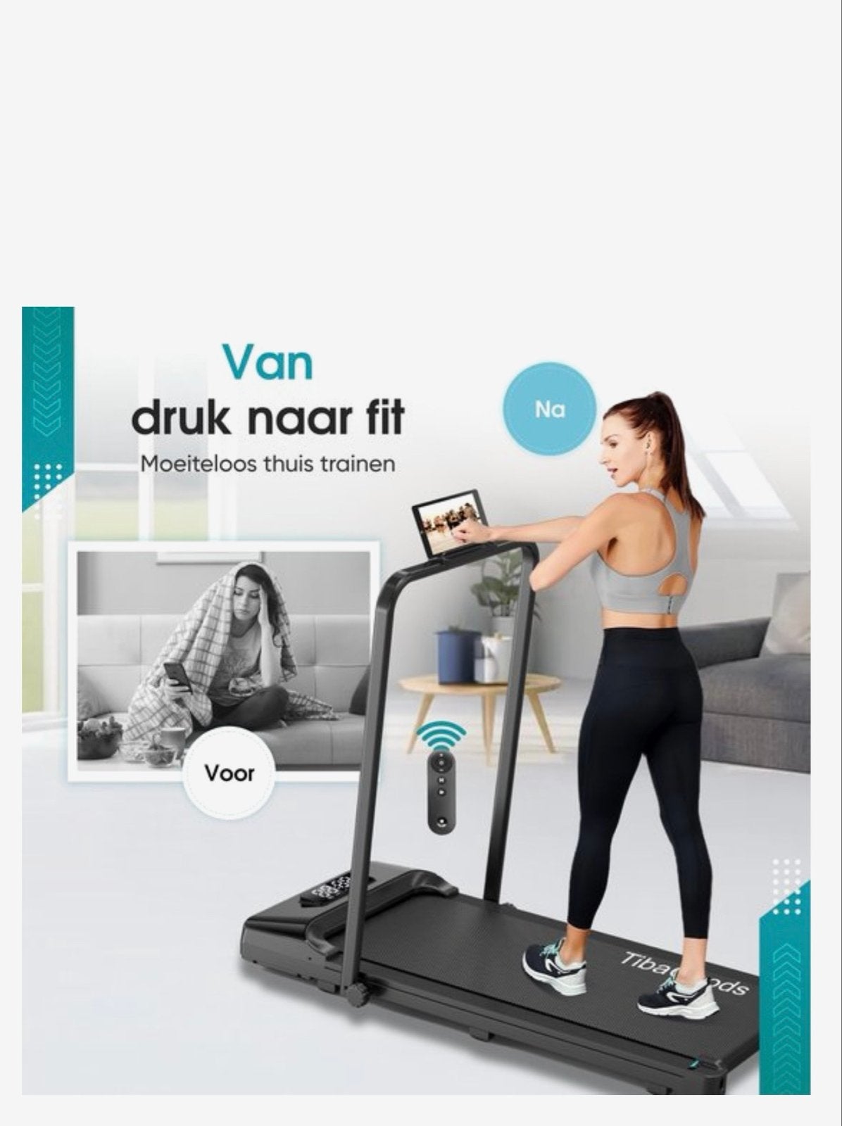 TibaGoods Inklapbare Loopband - 1-8 km/u, Ophalen, Zo goed als nieuw, Loopband