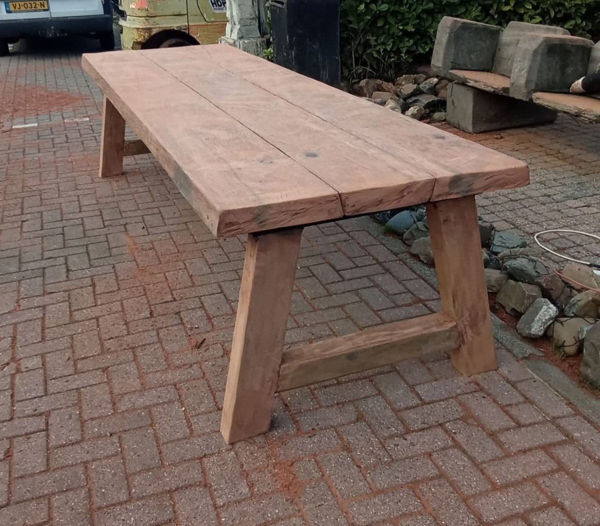 Robuuste Azobé tafel van 3 meter lang!, Ophalen, Nieuw, Rechthoekig, Hout