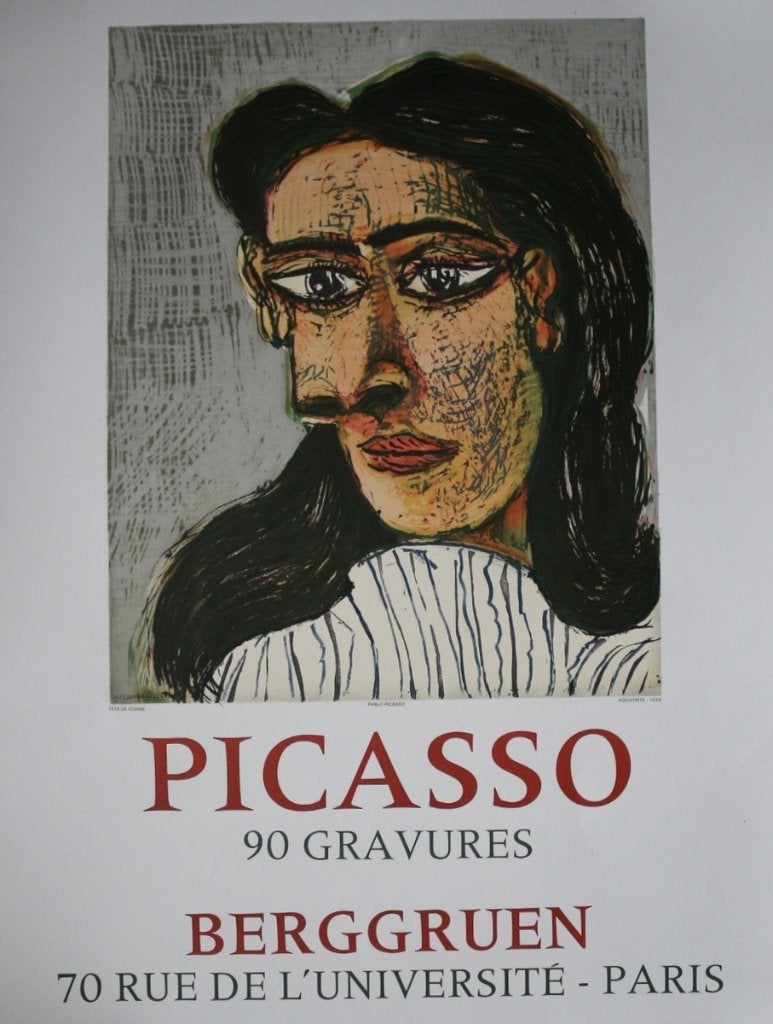 Picasso, fraaie prent. Zie foto's., Verzenden, Portret en Figuren, Lithografie