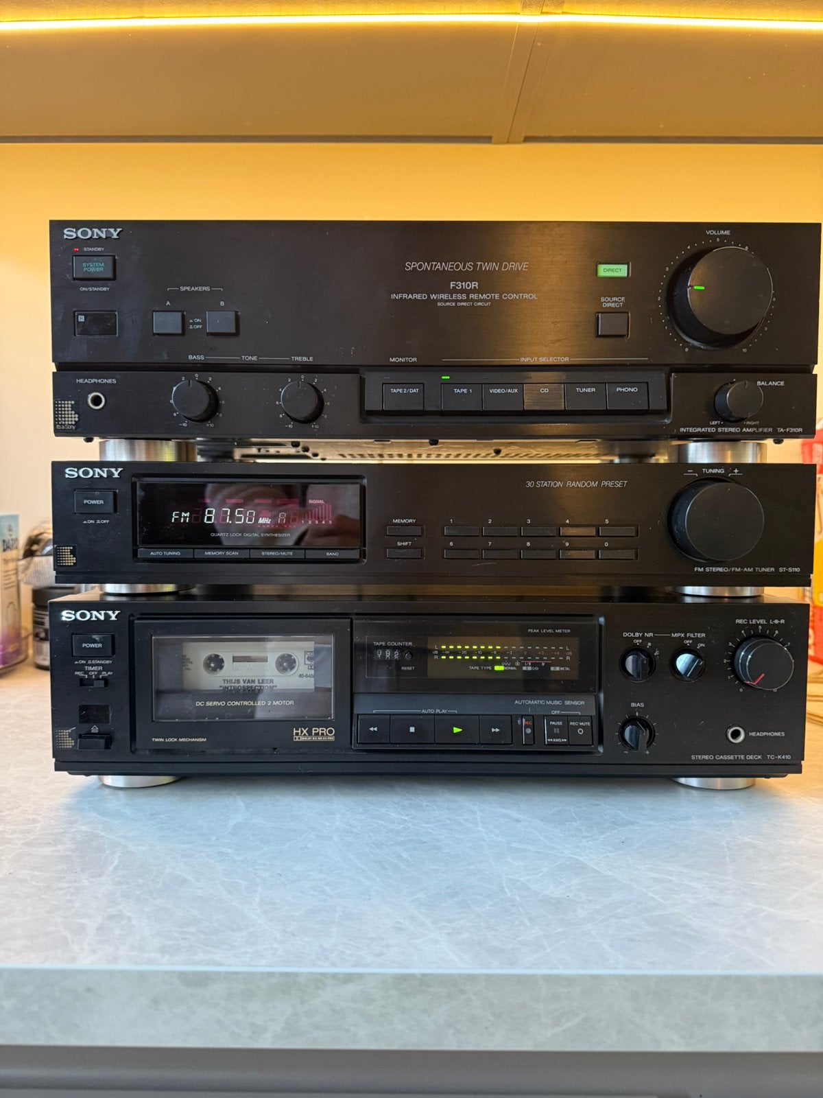 Sony Hifi Stereotoren Versterker TA-F310R Tuner Cassettedeck, Ophalen, Gebruikt, Losse componenten, Cassettedeck