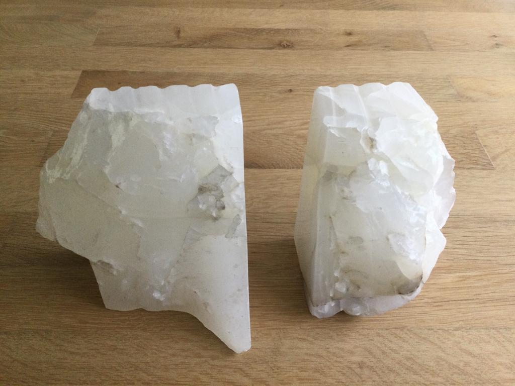 Boekensteunen van natuursteen, calciet zie de tekst., Ophalen of Verzenden