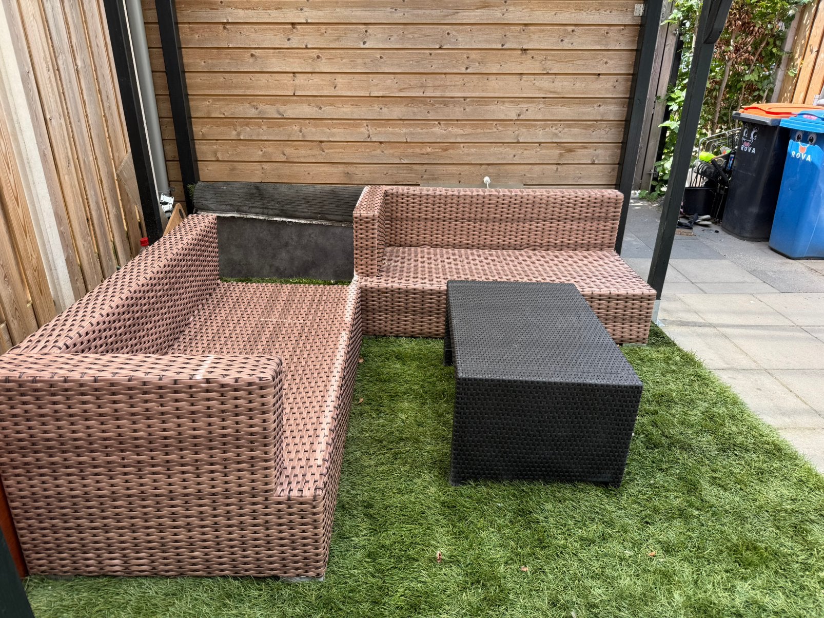 Tuinbank, tuinset , loungeset, Ophalen, Gebruikt, 6 zitplaatsen, Loungeset