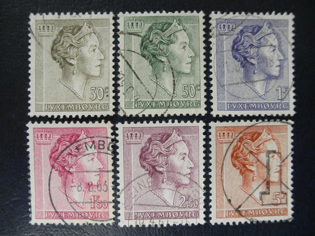 Postzegels Luxemburg 1960 groothertogin Charlotte., Ophalen of Verzenden, Luxemburg, Gestempeld
