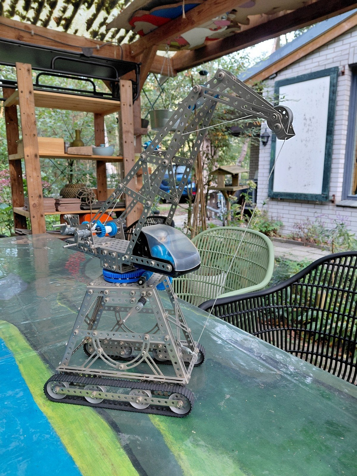 (Meccano) Eltech Kraanwagen op rupsbanden, Ophalen, Gebruikt
