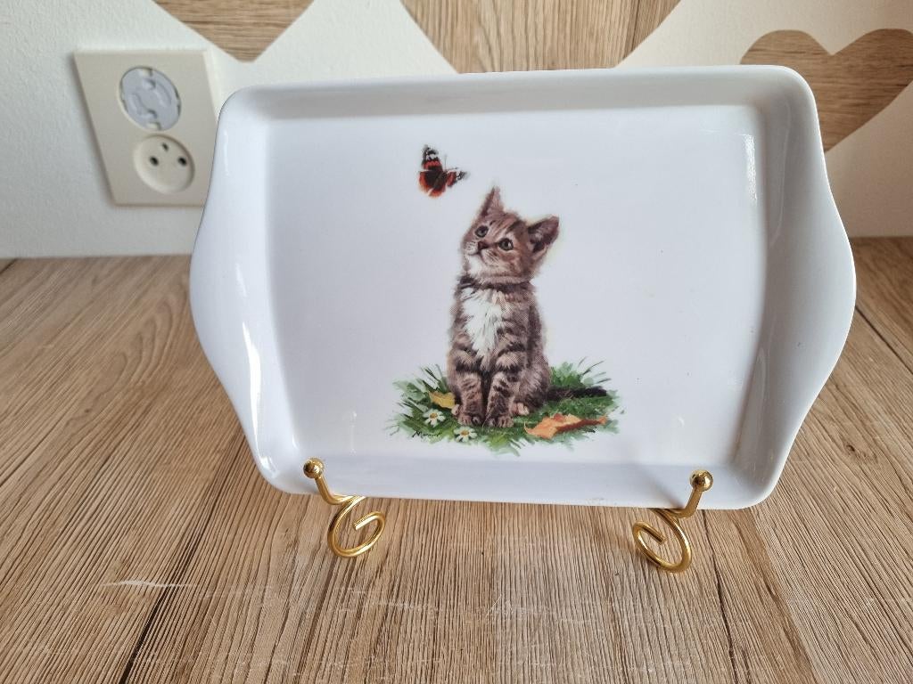 Mooi Klein Dienblad Melamine Kat Poes van Richard Macneil, Verzenden, Gebruikt, Rechthoekig, Overige materialen