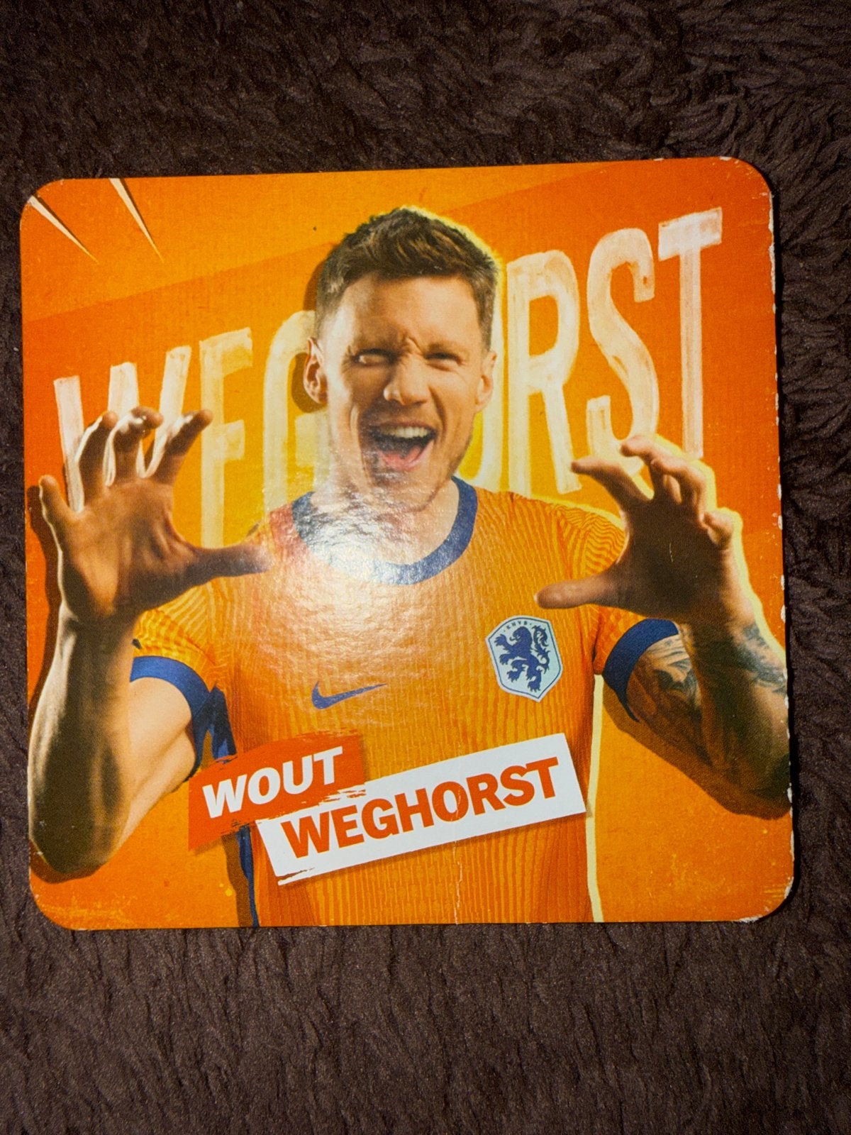 Wout Weghorst Spelerskaart - Oranje Leeuwen, Verzamelen, Ophalen of Verzenden, Zo goed als nieuw, Overige binnenlandse clubs, Spelerskaart