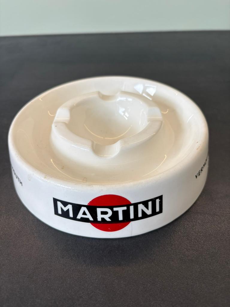 Vintage Martini asbak 17 cm, Verzenden, Zo goed als nieuw, Asbak