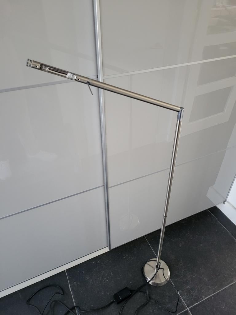 Vloerlamp met leeslamp, mist glaasje, Ophalen, Gebruikt, Metaal, 150 tot 200 cm