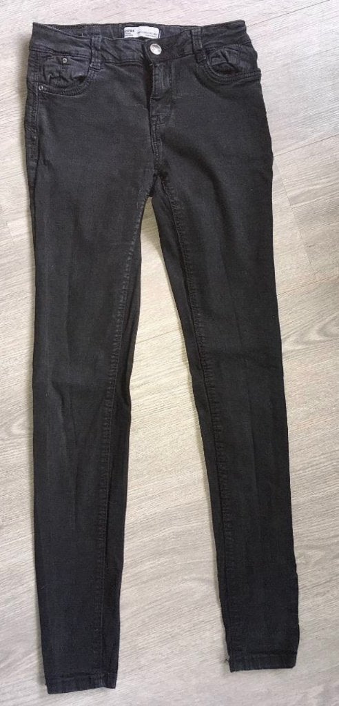 BERSHKA Mooie zwarte broek jeans , maat 34, Zwart, W27 (confectie 34) of kleiner, Gedragen, Bershka