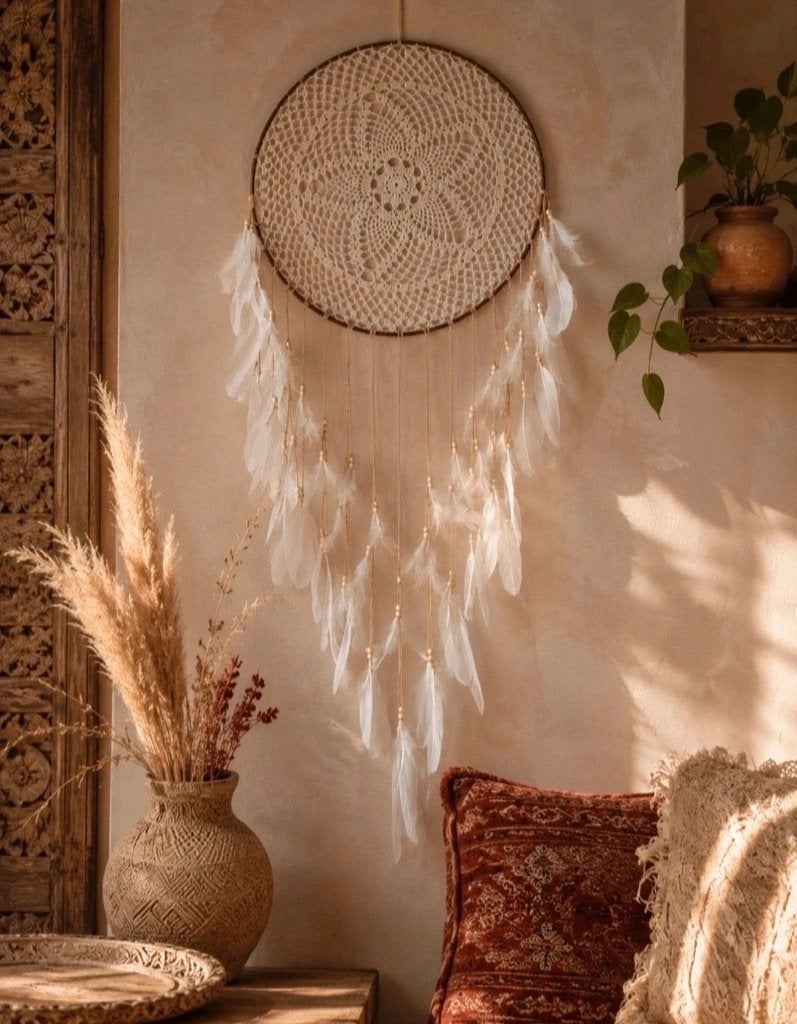 Grote handgemaakte decoratie, 40 cm, Nieuw, Ophalen of Verzenden, Wit