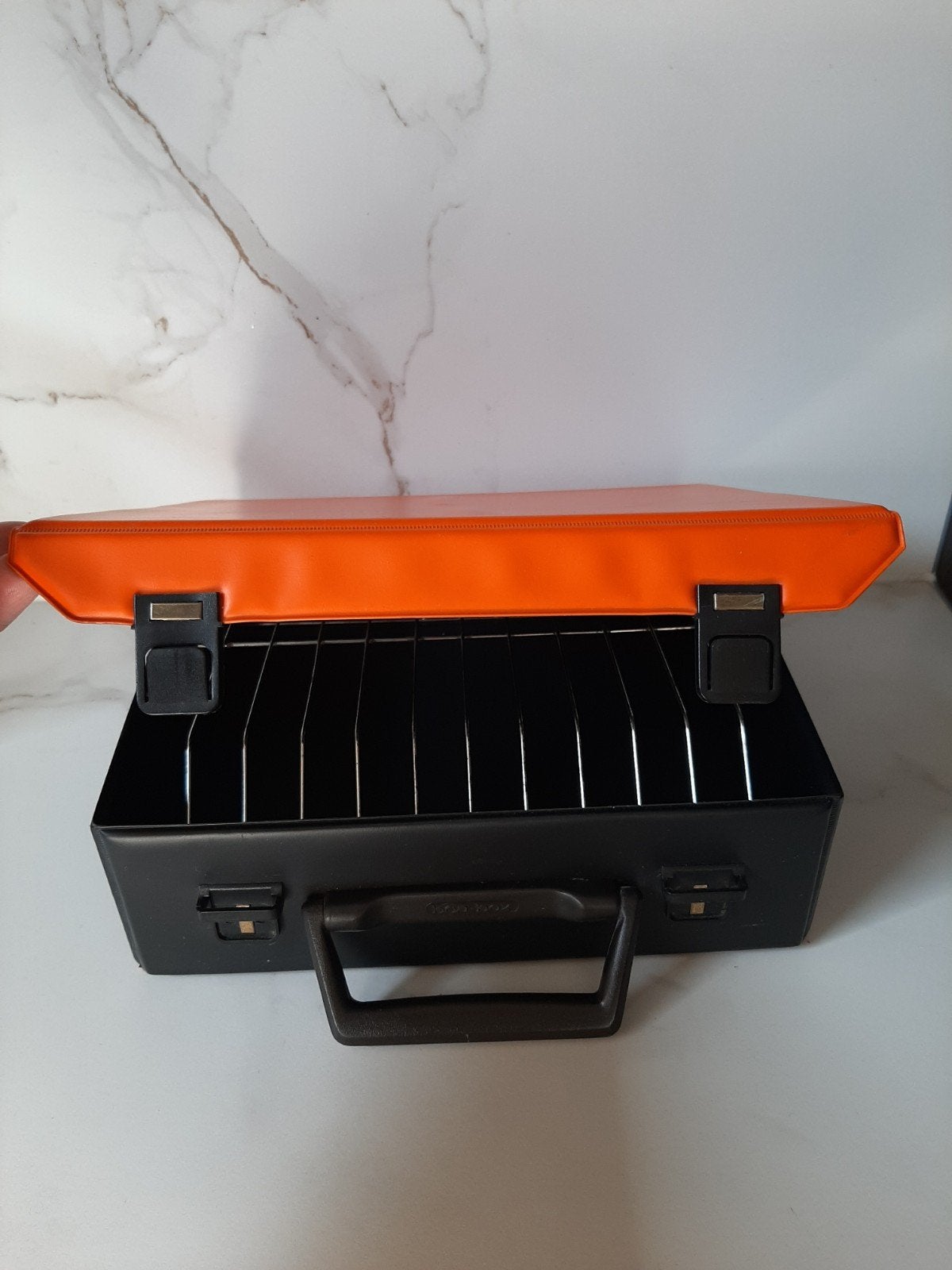 Vintage BOA BOX cassettekoffer – Oranje – In perfecte nieuws, Ophalen of Verzenden