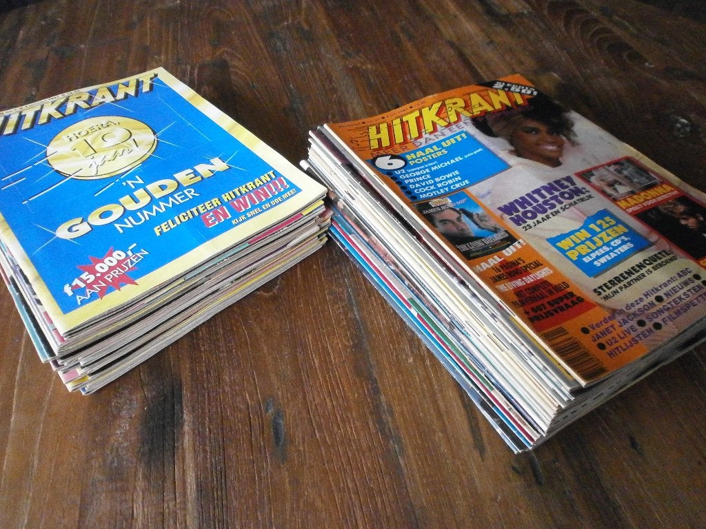 Complete jaargang Hitkranten 1987 met veel posters, Verzenden, Gelezen, Muziek, Film of Tv