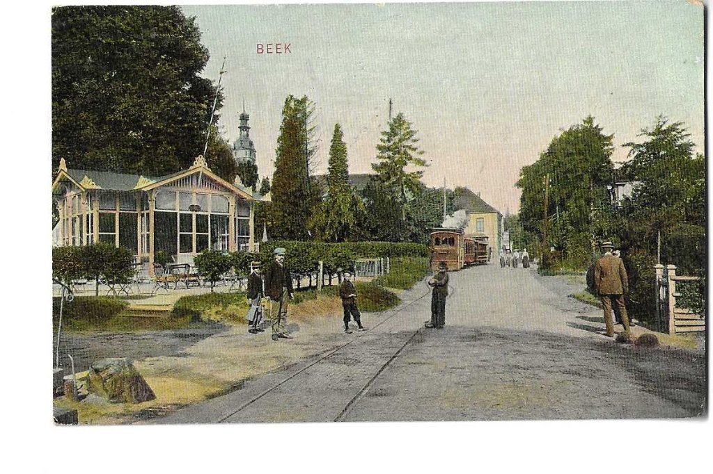 beek  stoomtram  stempels heenvliet schiedam, Verzenden, Voor 1920, Gelopen, Gelderland