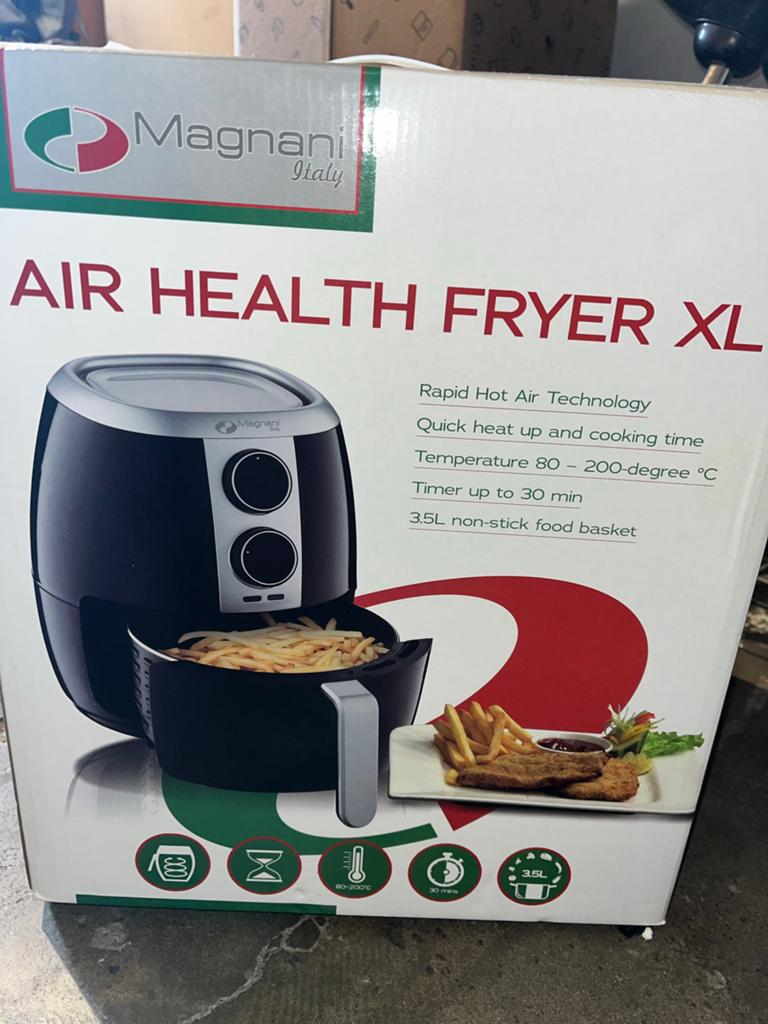 Magnani Italy Air Health Fryer XL - 3.5L Heteluchtfriteuse, Witgoed en Apparatuur, Airfryers, Ophalen of Verzenden, Nieuw, Airfryer XL