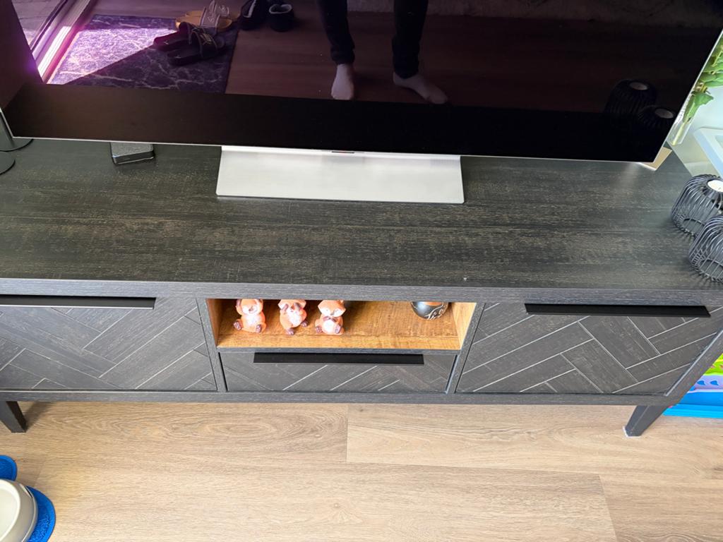 Vitrinekast en tv-meubel (ook los te koop), Ophalen, 100 tot 150 cm, Zo goed als nieuw, 150 tot 200 cm