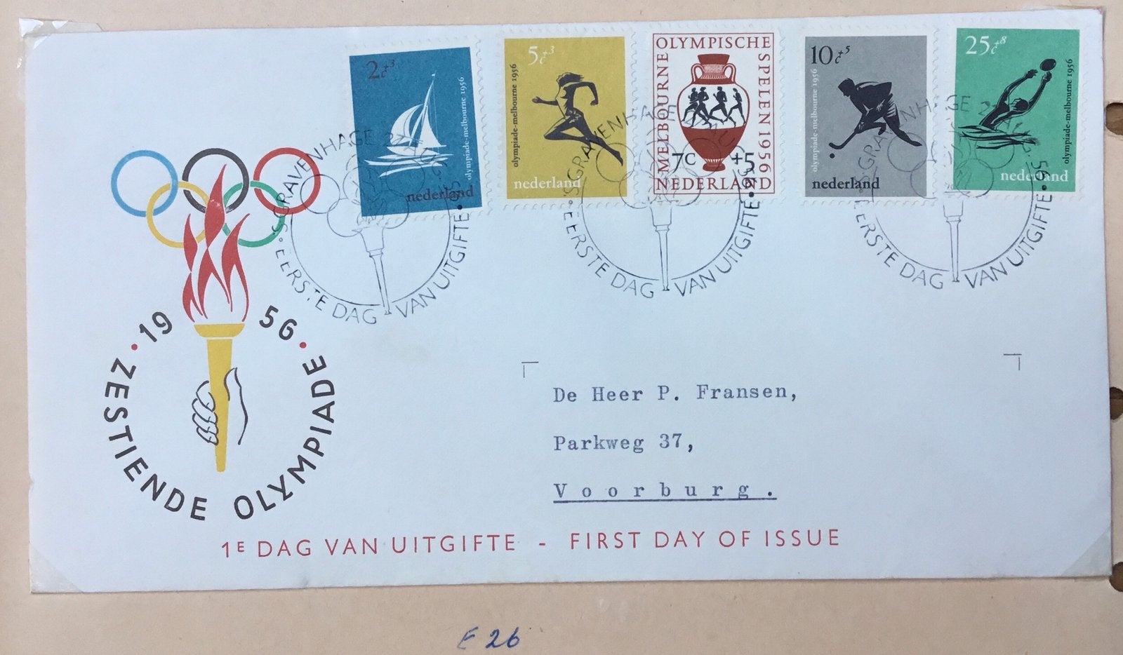 Eerste dag envelop kavel E6, Ophalen of Verzenden, Beschreven, Nederland