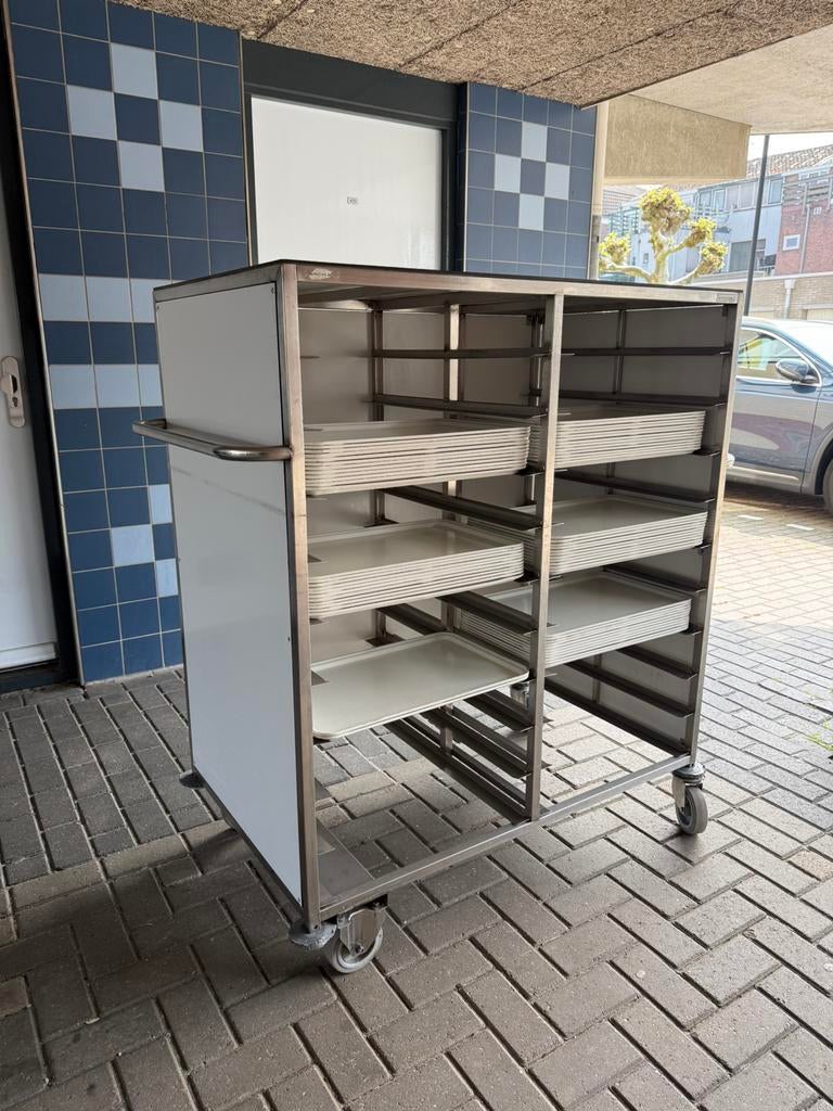 Regaalwagen - regaalkar met 60 dienbladen, Ophalen, Gebruikt, Transport en Opslag