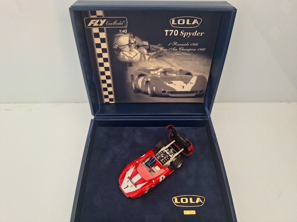 Fly 1:43 Lola T70 Spyder John Surtees 1966 Riverside, Kinderen en Baby's, Overige merken, Racebaan, Fly, Nieuw